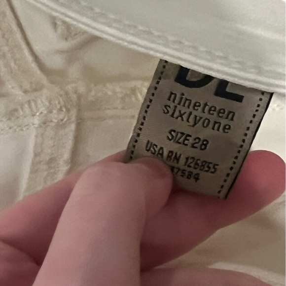 DL1961 Cream Straight Leg Jeans - Picture 6 of 6